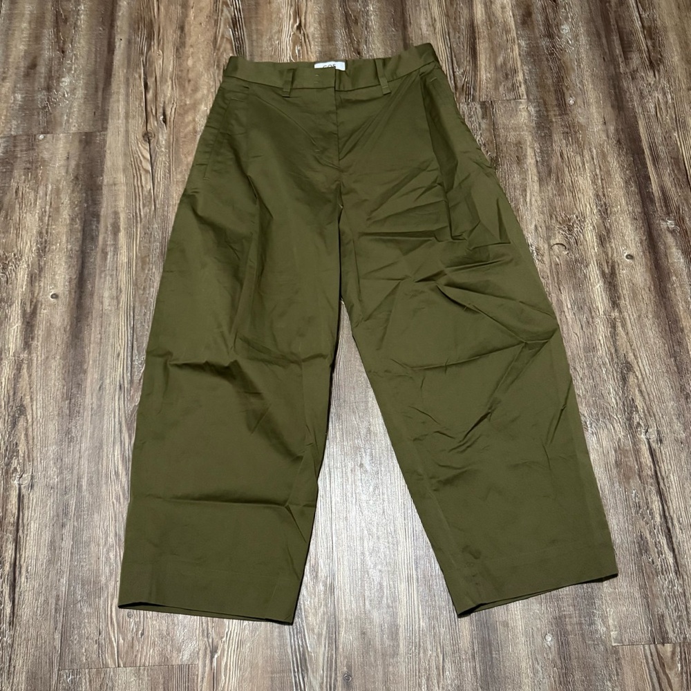 COS Olive Green Wide-Leg Trousers